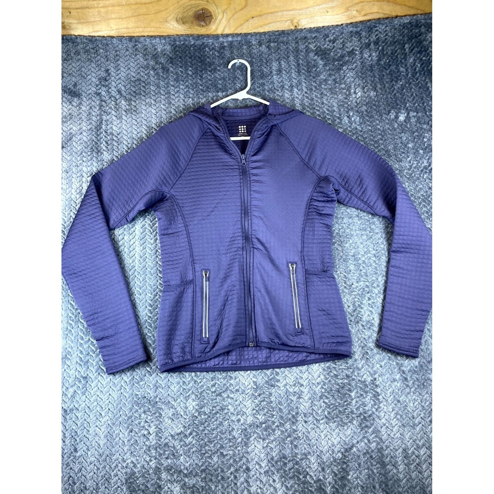 Title Nine Alpine Air Polartec Athletic Jacket Womens M Purple Hooded Full Zip